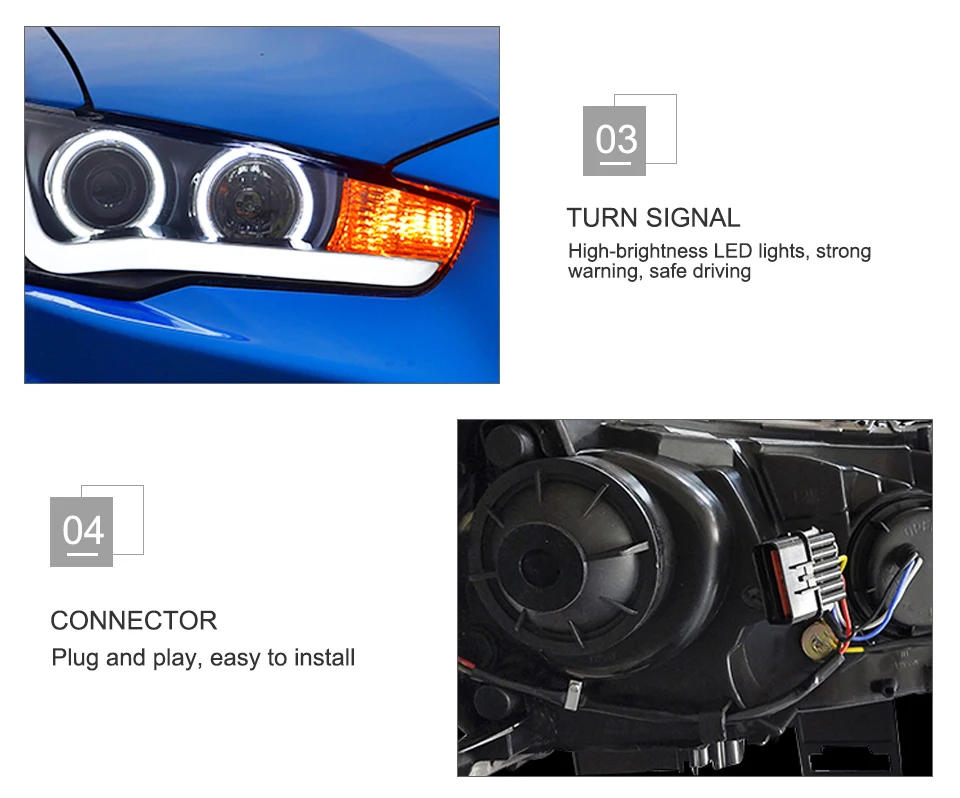 AcooSun автомобильный Стайлинг для Mitsubishi Lancer 2008- светодиодный автомобильный фонарь в сборе DRL поворотник сигнальный проектор объектив H7 H1 Plug& Play