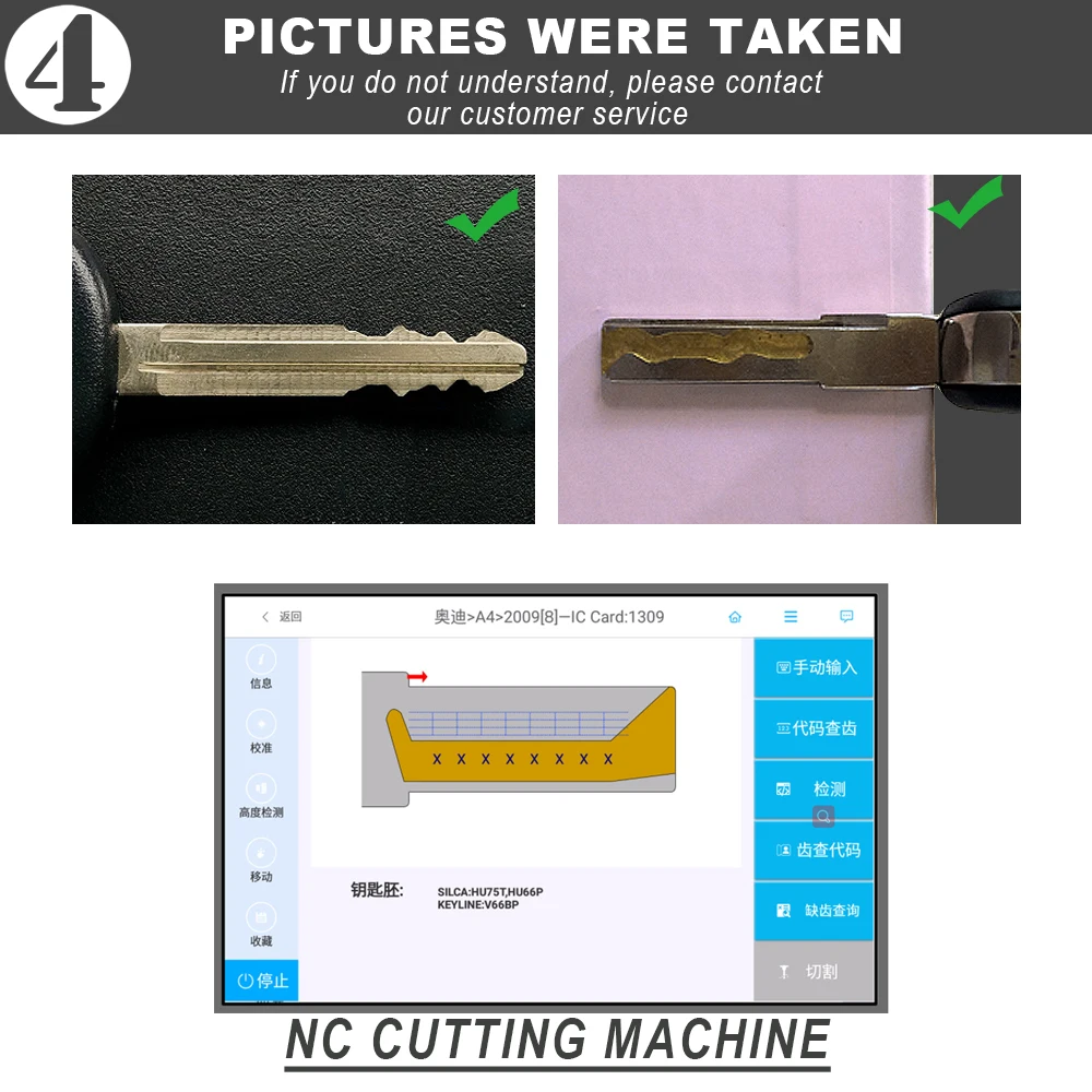 

OkeyTech Extra Fee for CNC Cutting Cut Key Blade Service Please Contact Us To Provide Clear Picture Before Order