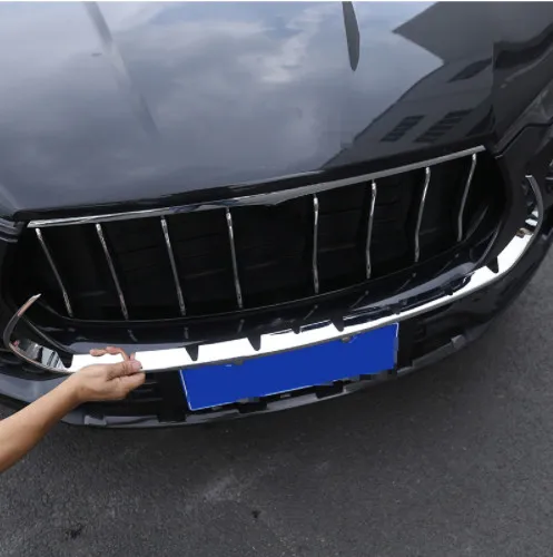 

For Maserati Levante 2016-2017 Car-Styling ABS Front Grill Decoration Frame Trim Refiting Exterior Moldings Stickers