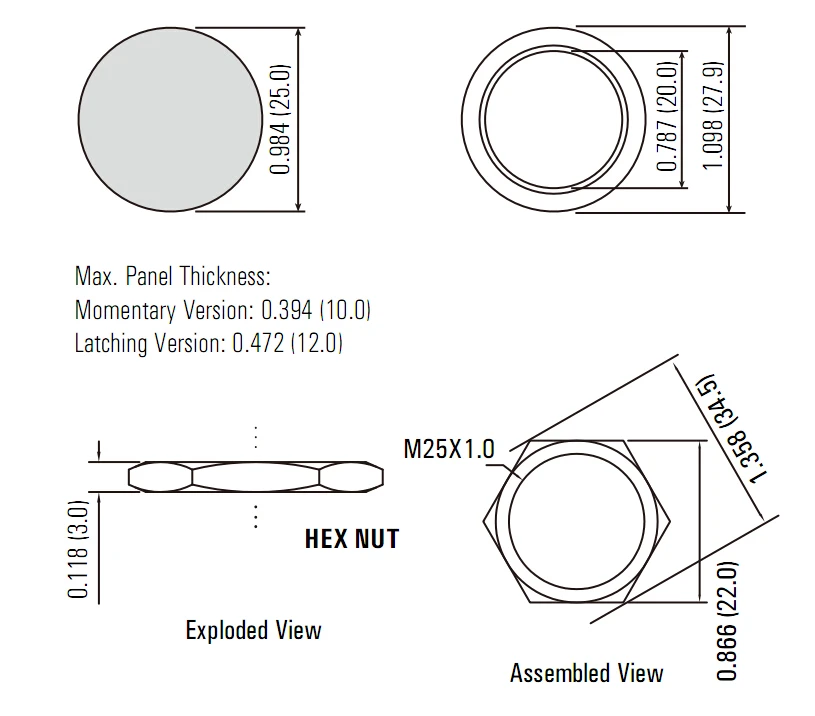LANGIR Push Button Swtich Ring illuminated Stainless steel With Waterproof IP65 Suitable for 25 mm Mounting Hol | Обустройство дома
