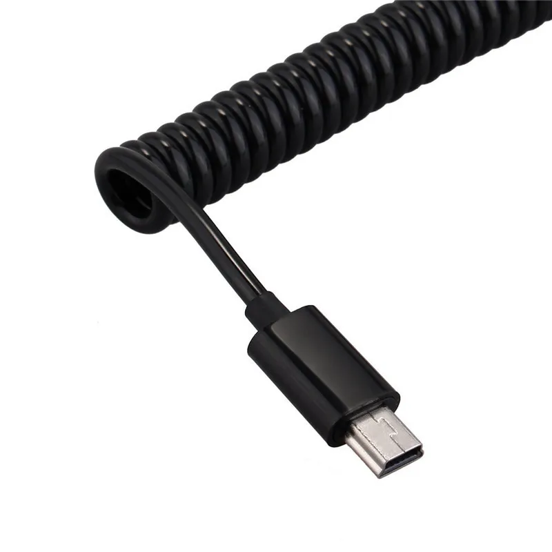 USB 2 0 на Mini пружинный кабель для передачи данных Спиральный 5 контактный адаптер