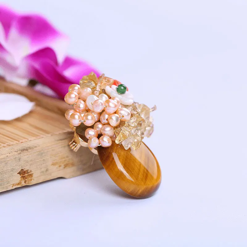 Ретро стиль ручной работы Брошь для женщин натуральный жемчуг женские броши