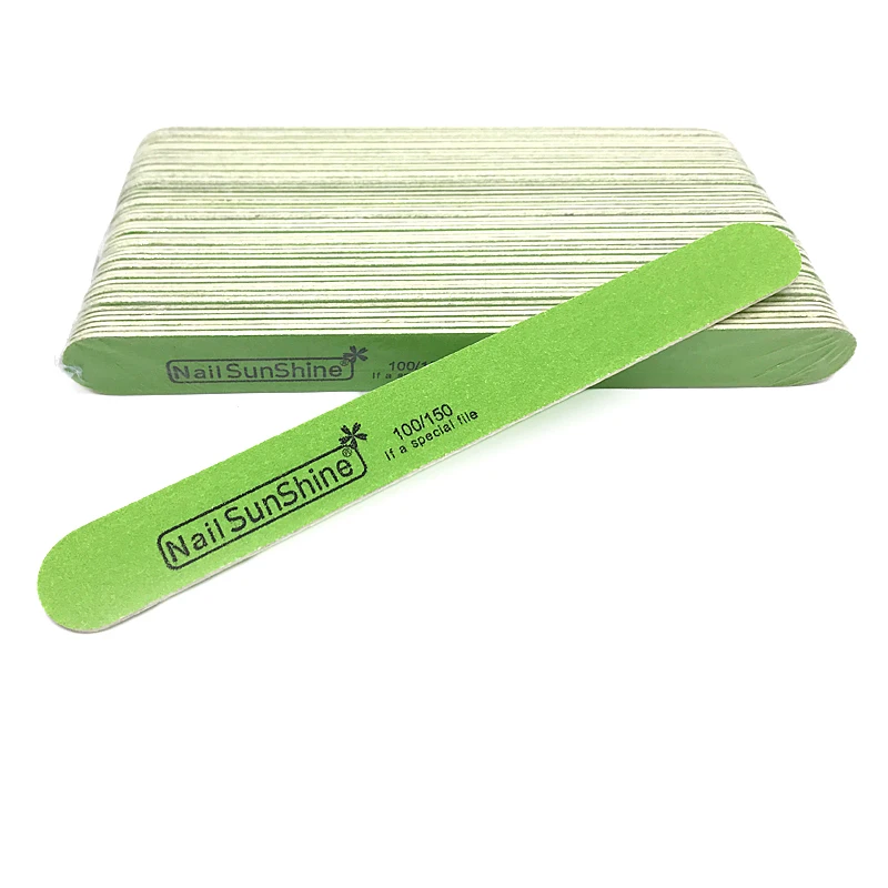 10 шт./лот зеленые деревянные профессиональные пилки для ногтей УФ гель буферная