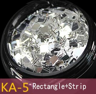 5 1* AB Серебряный лак для ногтей, блестки, неровные блестки, хлопья 3D, смешанные полосы/квадратные/прямоугольные Лаки, голограмма для ногтей, блеск - Цвет: 5