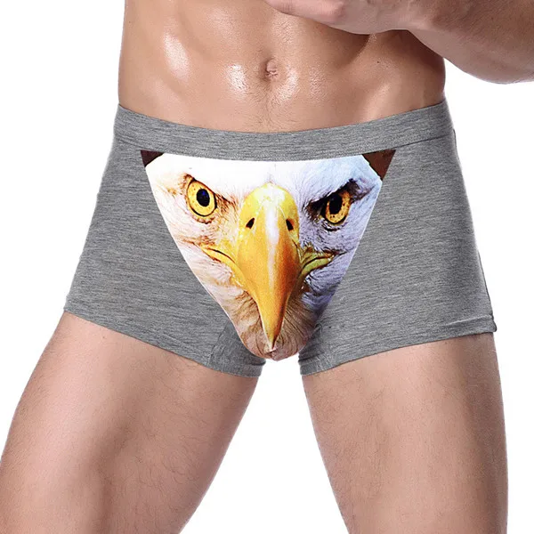 Grey eagle 4XL, мужское нижнее белье большого размера, забавные крутые трусы, волки, модальное u-образное нижнее белье, мужские боксеры, удобные мягкие мужские трусы-боксеры - Цвет: Grey eagle