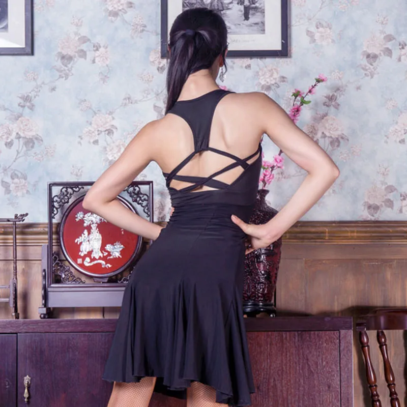 

Latin Dance Dress Sleeveless Sexy Backless Dancing Clothes Cha Rumba Samba Latin Dance Competition Dresses Practice Wear DN2487