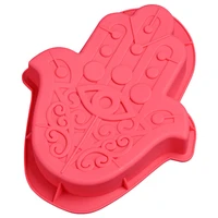 1pcs lucky hand hamsa hand cake pan silicone middle eye shape irregular large flower pot cake mold for non stick pans cakes pan