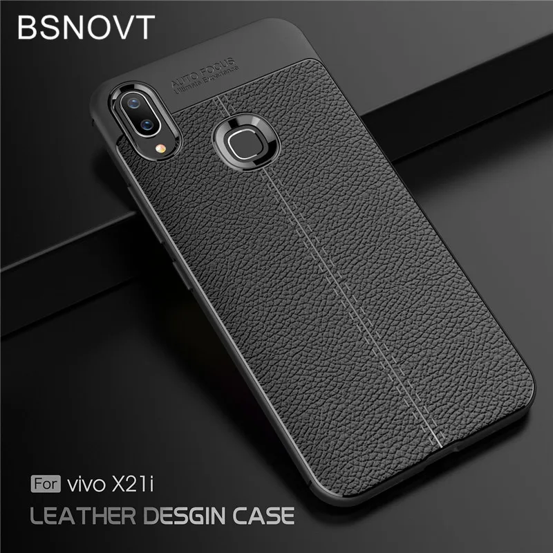 

For Vivo X21i Case Soft Silicone Luxury Leather Shockproof Anti-knock Bumper Case For Vivo X21i Cover For Vivo X21i Case BSNOVT