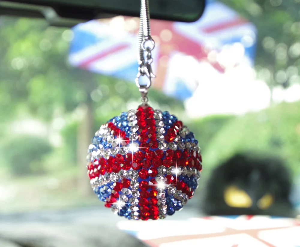 Зеркало заднего вида с кристаллами, круглый шар, подвесное украшение для Mini COOPER JCW S One Countryman Clubmam Paceman