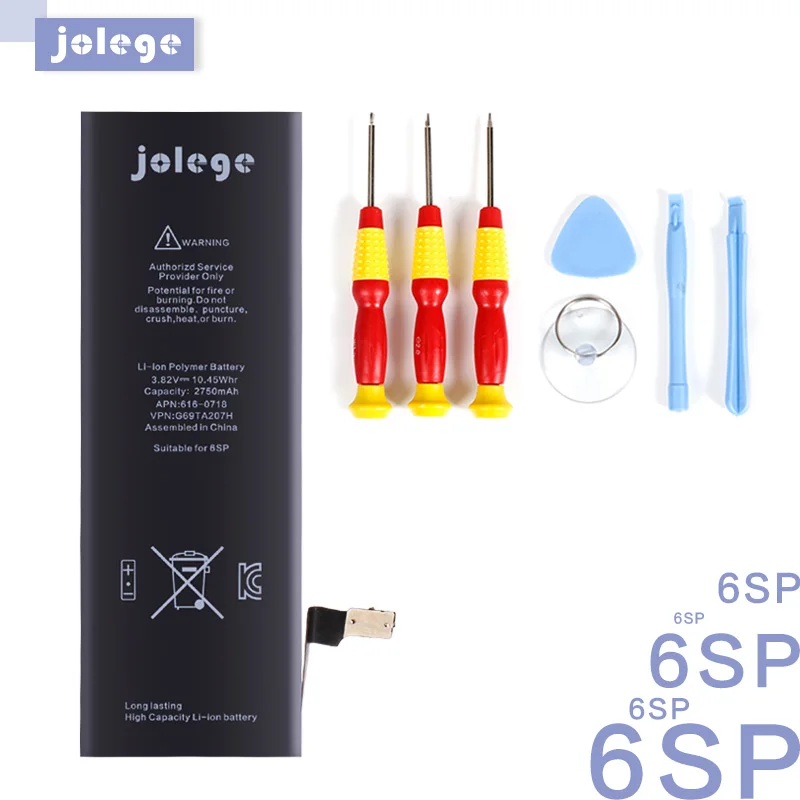 Jolege 2 шт. для iphone 6splus Батарея 3.82 В 2750 мАч литий полимерный встроенный литиевый