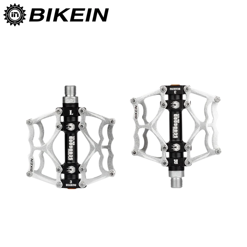 Bikein Велоспорт MTB BMX Плоские Педали Алюминий ЧПУ 3 герметичный Подшипник платформы Педали для автомобиля для дорожного горный велосипед Запчасти для велосипедов 4 цвета - Цвет: Silver