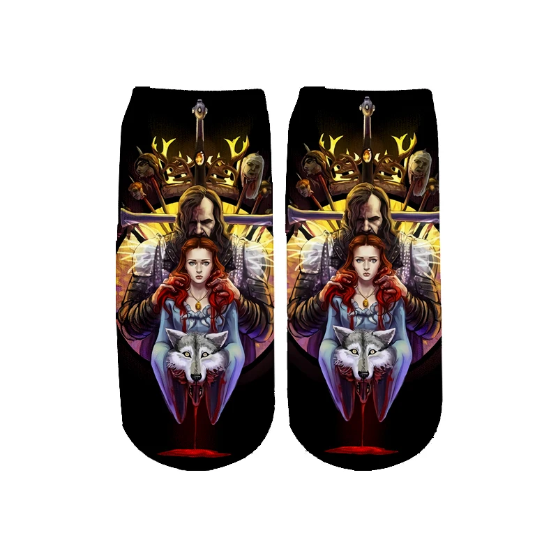 PLstar Cosmos Game of Thrones socks Summer Fashion 3D Cotton Socks Colorful Warm Short Ankle Socks high quality-2