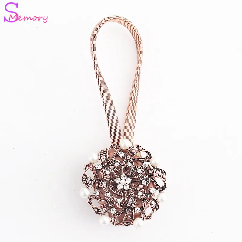 A Diamond Flower Шторы s Tieback держатель магнит Шторы s пряжки клипы магнитного душ Шторы ремень аксессуары украшения дома - Цвет: A