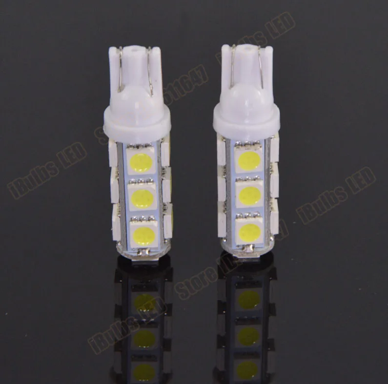 10 шт. T10 194 168 W5W 5050 13 SMD светодиодный белый авто светильник источник клиновидный боковой задний фонари заднего хода лампы, сигнализирующий фонарь DC12V
