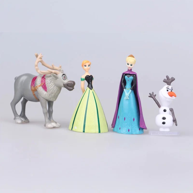 Фигурки героев мультфильма Disney Холодное сердце ПВХ Куклы 8 шт./лот 5 9 см Анна Эльза