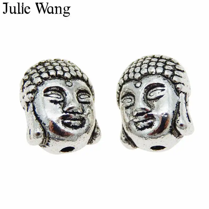 Бусины Julie Wang в форме головы Будды 5 20 шт. Винтажные бусины из сплава под старину