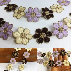 Кружевные планки с цветами, гипюровые, водорастворимые, аппликационные швейные принадлежности P015