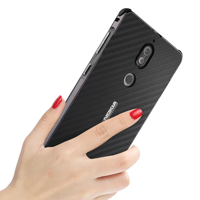 Case For Nokia 7 Plus Back Cover fundas for 8 X6 X5 case Carbon Fiber Metal 2 in 1 Shock Proof Hard kimTHmall | Мобильные телефоны