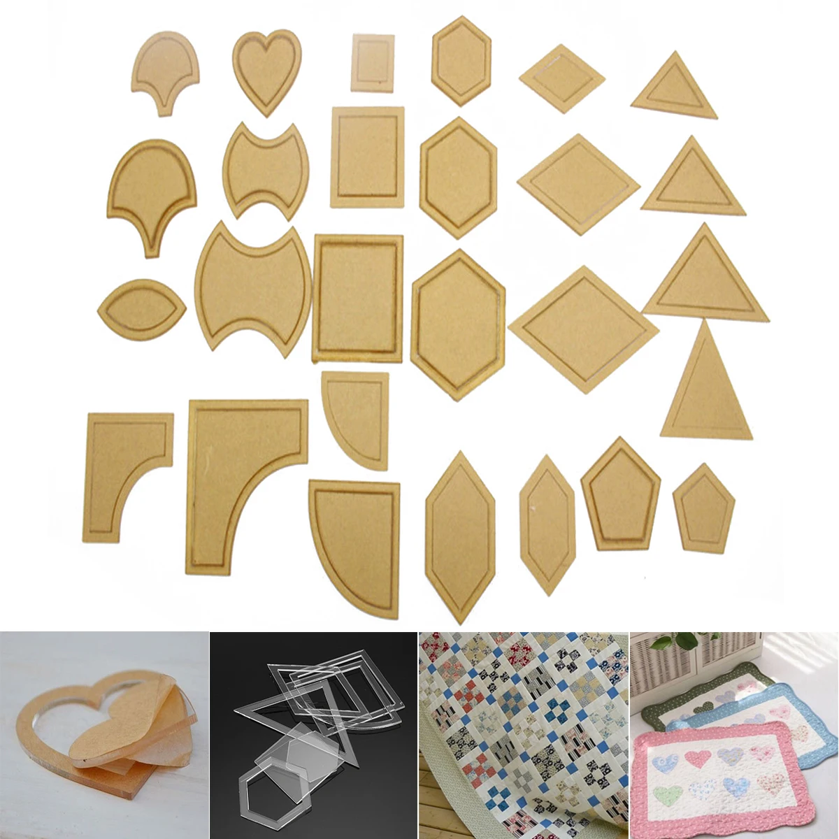 54 шт. прозрачные акриловые шаблоны для шитья трафареты линейка лоскутного ручной