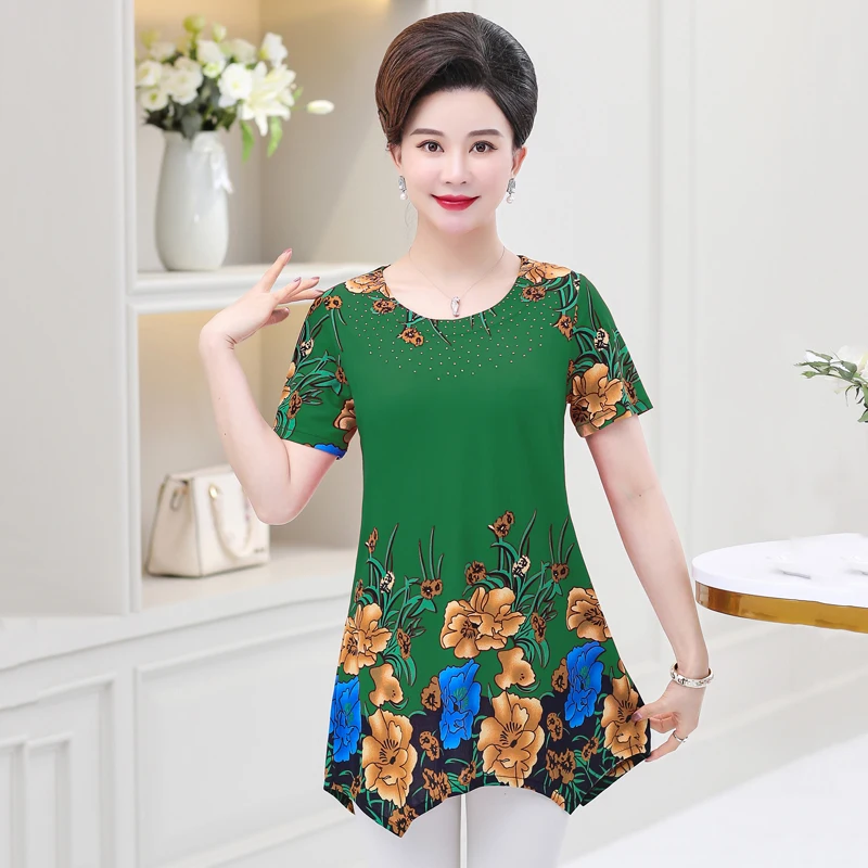 Женская футболка с коротким рукавом размеры 2XL 3XL 4XL 5XL|Футболки| |