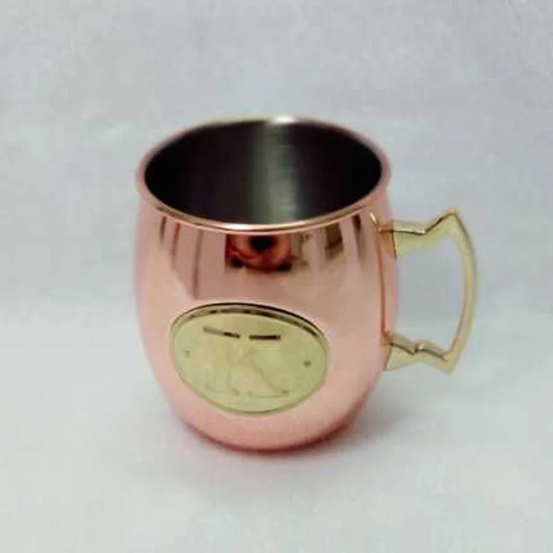 Оптовая продажа 6 шт./лот Московская Медная кружка мюл с буквами A/C/M/J/S/K для пива и