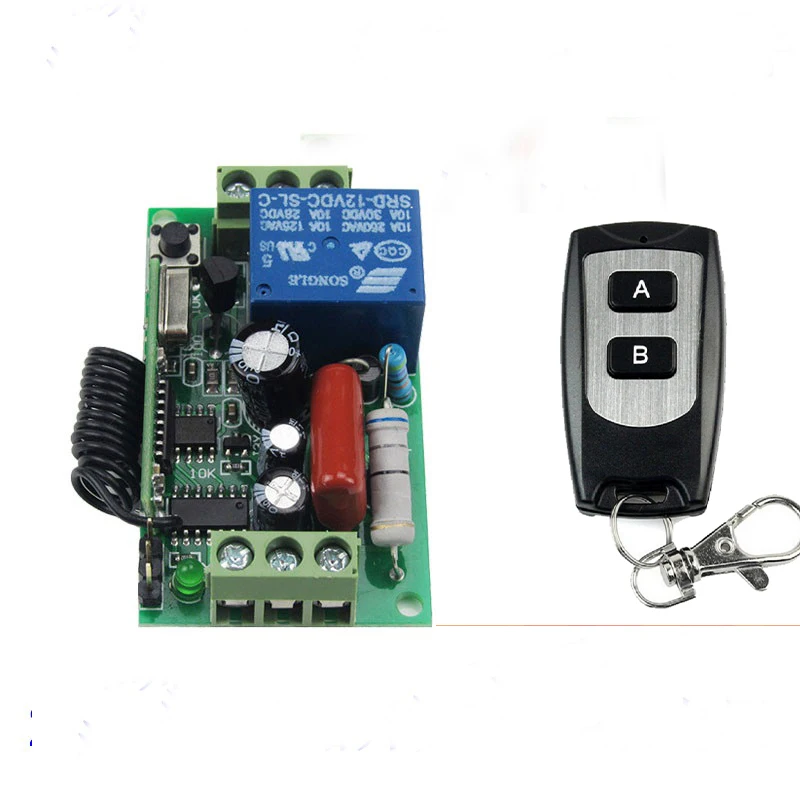 1 receiver 1 switch AC 220 V 1CH RF беспроводной пульт дистанционного управления свет лампы светодиодный SMD на выключенном приемнике и 2 передатчика 10A Momenrary тумблер с фиксацией 433 mhz - Цвет: 1 receiver 1 switch