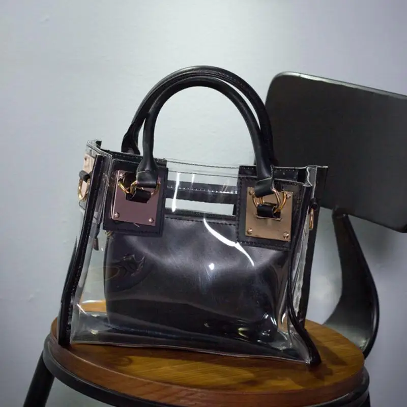 Модная женская летняя прозрачная Водонепроницаемая пляжная сумка яркие цвета на