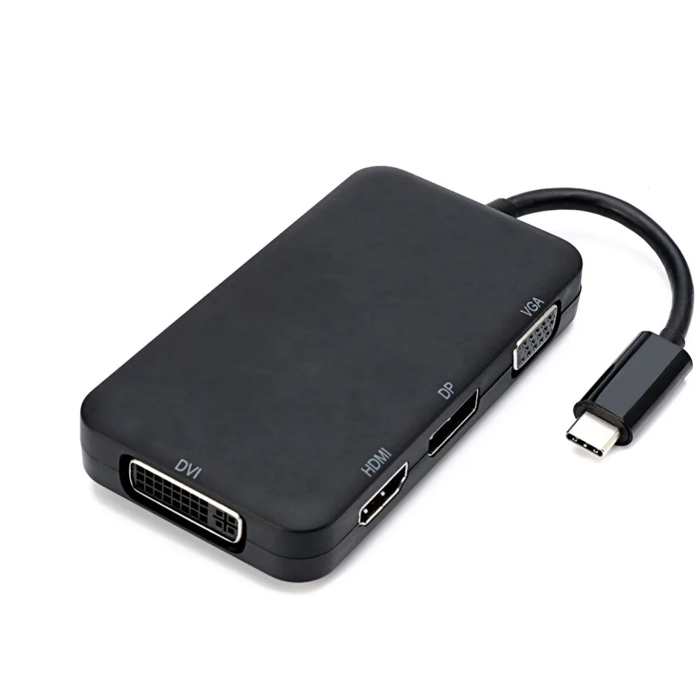 4 в 1 usb type C концентратор к HDMI DVI VGA DP дисплей многопортовый адаптер конвертер K 1080 P