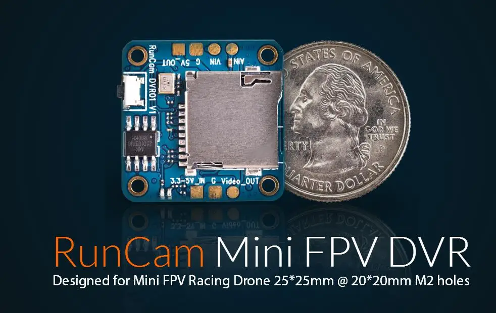 RunCam Mini FPV DVR видеовыход без потерь для VTX Мини гоночного дрона fpv гоночный Дрон 25*25
