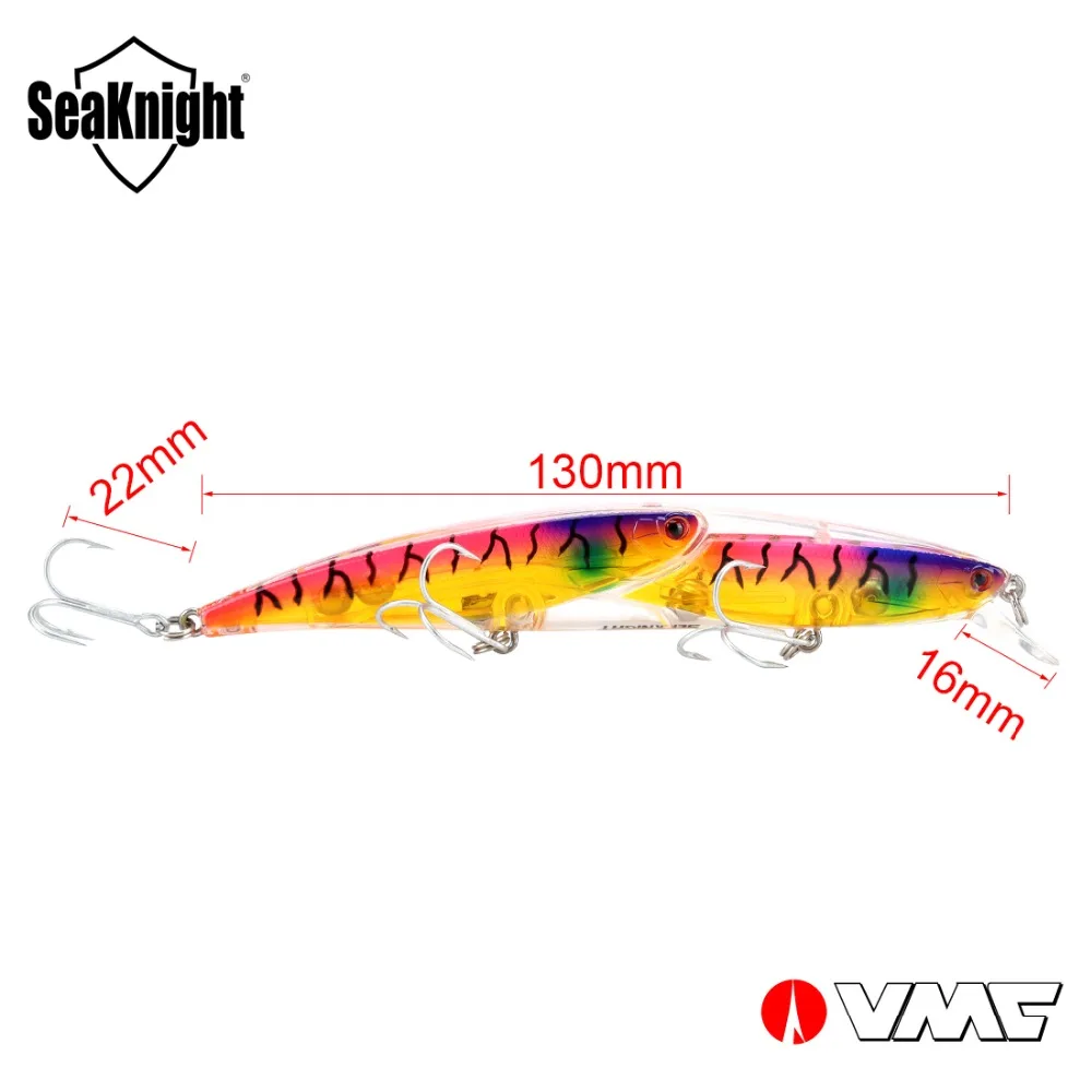 Рыболовная приманка SeaKnight Minnow SK046 25 5 г 130 мм длинная в виде гольяна с крючками VMC