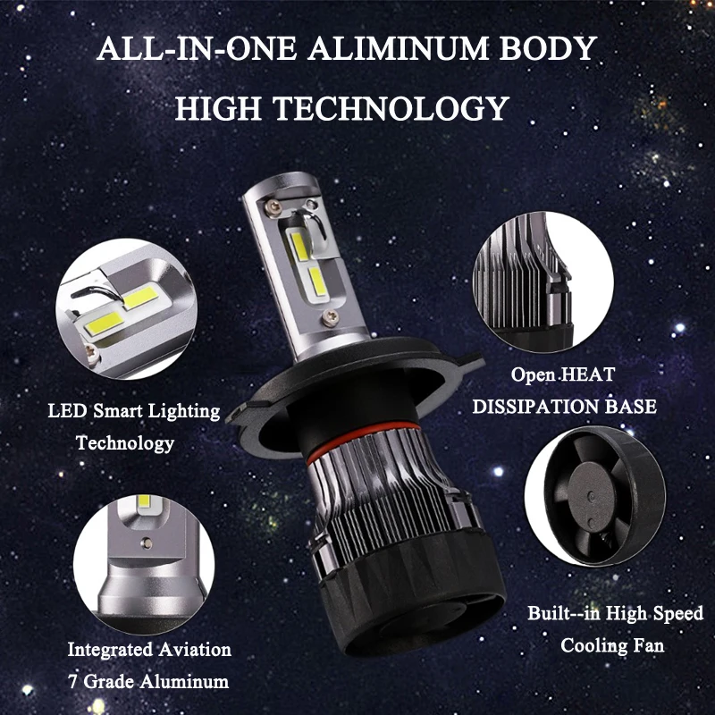 LARATH мин H7 светодио дный фар автомобиля лампы CSP чипов 60 W 5000LM 6500 K авто фары H4 H8 H9 H11
