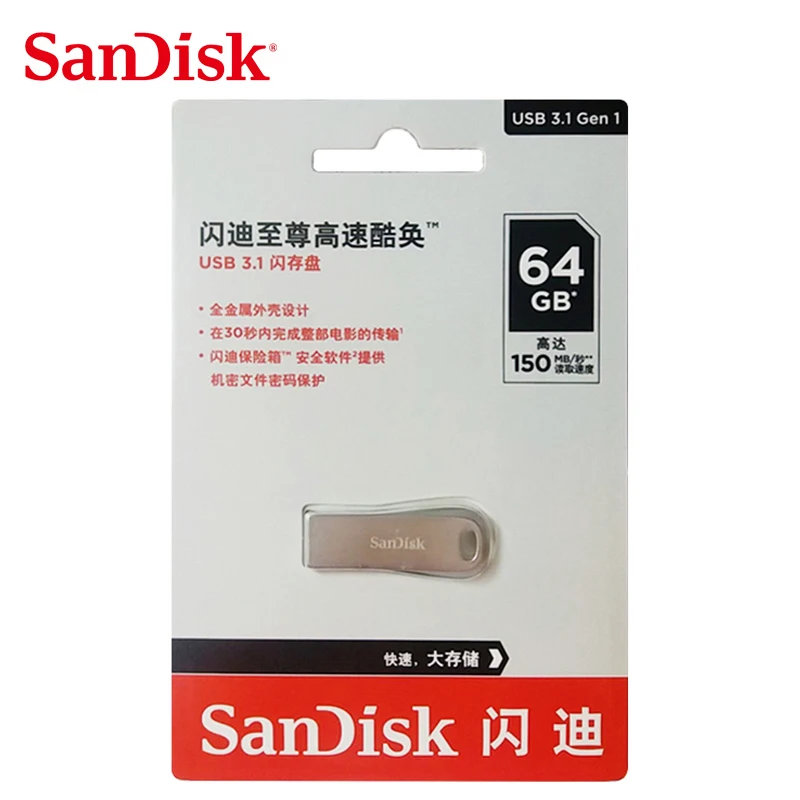 Флеш-накопитель sandisk, ультра роскошный, полностью металлический корпус, usb флеш-накопитель, 32 ГБ, флеш-накопитель, 16 ГБ, USB флеш-накопитель, 128 ГБ, карта памяти, USB 3,1, 64 ГБ