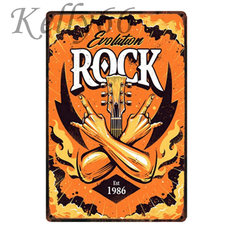 

[ Kelly66 ] Rock Metal Sign Tin Poster Home Decor Bar Wall Art Painting 20*30 CM Size y-1865