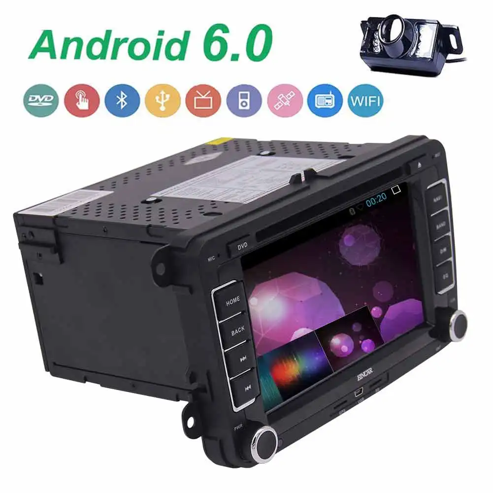 7 &quotсенсорный экран GPS Android 6 0 автомобильное радио двойной Din стерео для VW Bluetooth