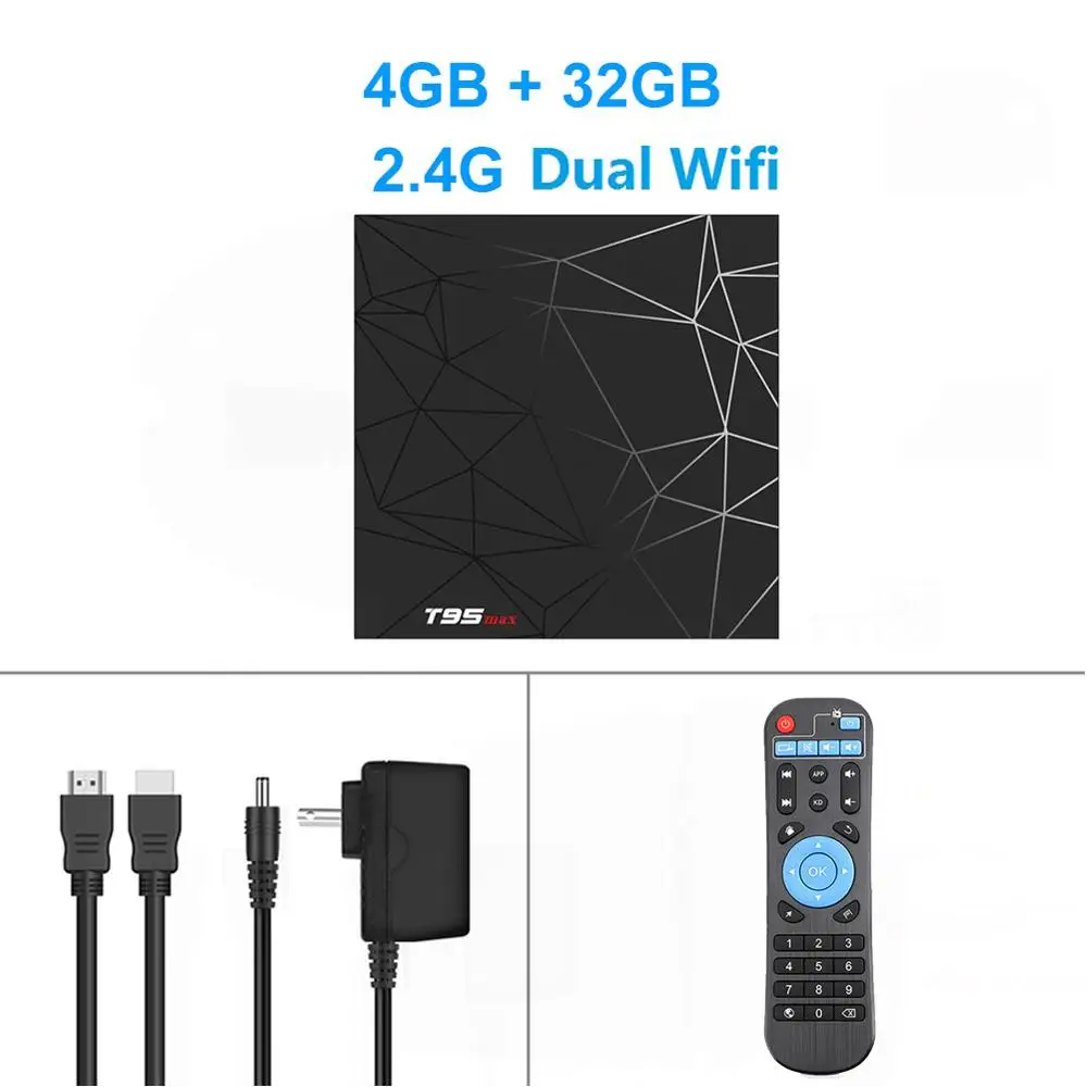 4G 32G T95 Max ТВ приставка Android 9,0 3D 4 ГБ 32 ГБ 64 Гб Allwinner H6 четырехъядерный процессор поддержка 2,4G wifi 6K HDR LEMADO Приставка Смарт ТВ приставка - Цвет: 4G 32G