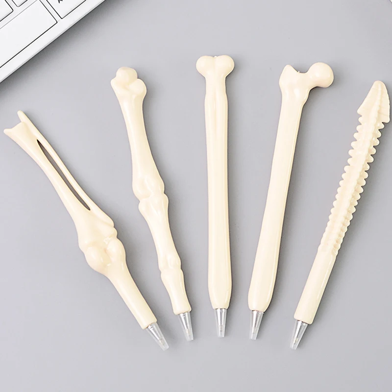 

5 pcs/lot Novelty Bones Ballpoint Pens Black Ink 0.5mm Bone Ball Pen Korean Stationery Gift for Kids Office School Supplies