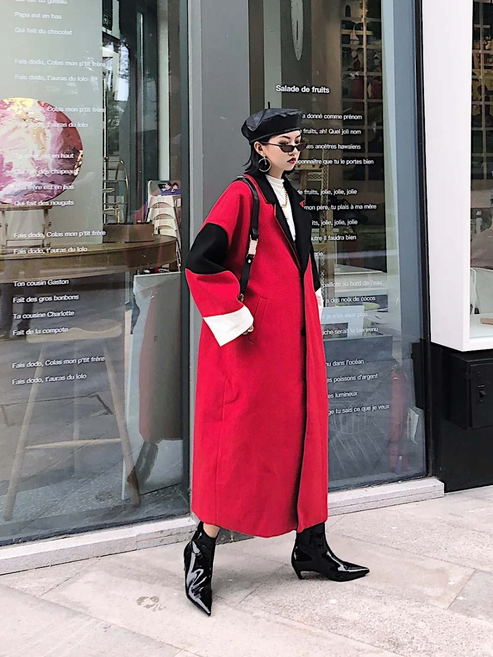 High street темперамент Брендовый костюм воротник невидимая цепь Длинные цветные
