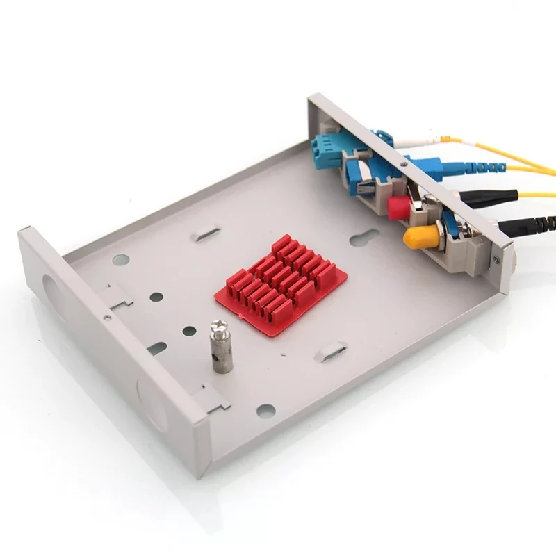 5pcs 4 cores FTTH SC blank terminal box SPCC 4 ports LC DX ST FC fiber optic patch panel FTTX distribution box black gray ELINK