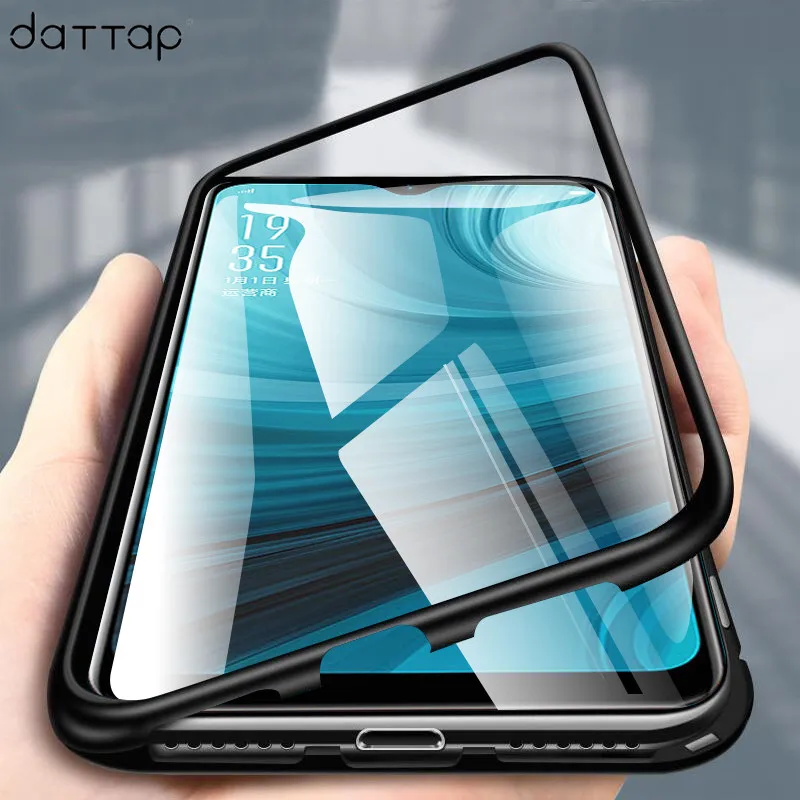 Магнитный чехол для телефона daTTap OPPO AX7 A7 с магнитной металлической рамкой