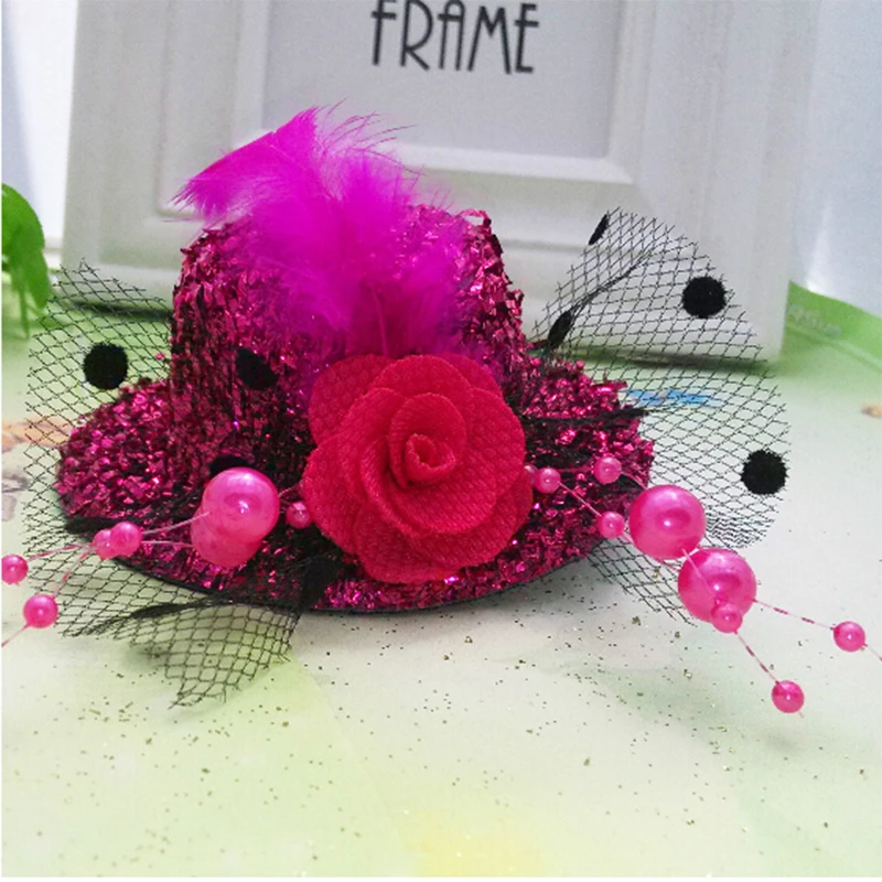 8cm Cute Hat Children Hair Clips For Christmas Party Gifts Fashion Flower Bow-knot Cap Hairpins Girls Kids Accessories | Детская одежда