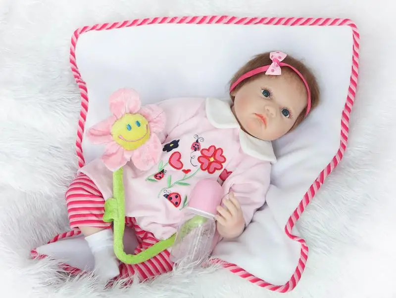 Детская силиконовая кукла-Реборн подарок на день рождения кукла 22 дюйма | Игрушки