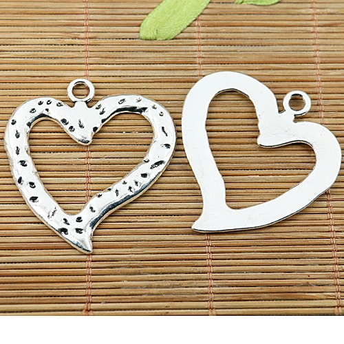 

5pcs tibetan silver tone heart shaped frame pendant EF1567