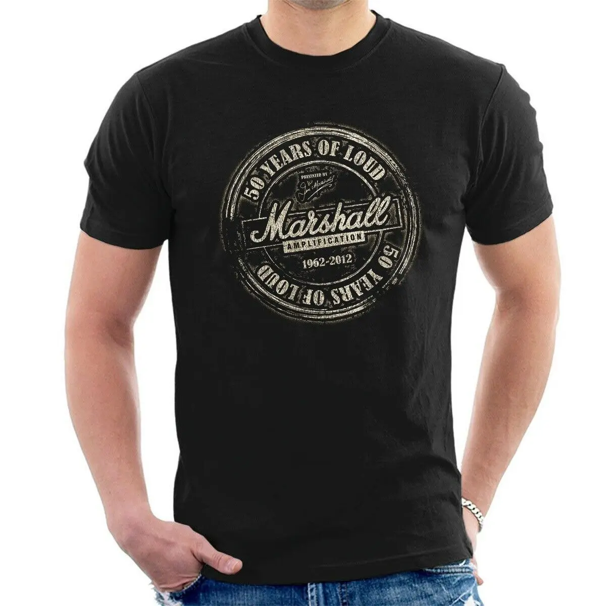 Футболка Marshall усиления 50 лет громкий все размеры S43 Удобная футболка
