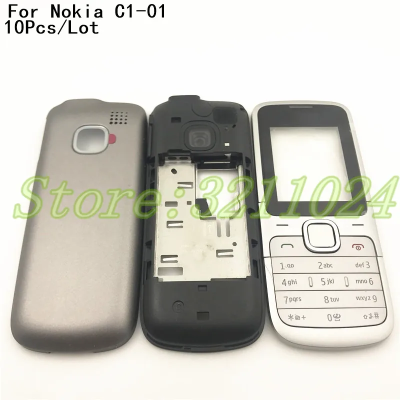 10 шт./лот Оригинальный чехол с полным корпусом для Nokia C1 01 лицевой рамкой + средняя