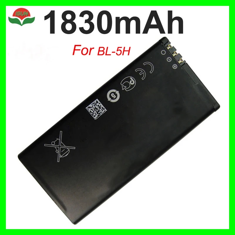 

ISUN 5pcs/lot battery BL-5H BL5H for Nokia Lumia 630/Lumia 630 Dual SIM/Lumia 635/Lumia 636/Lumia 638/RM-975 battery