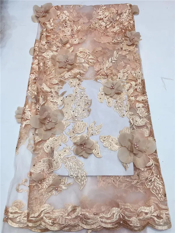 Новинка африканский тюль кружево с камнями 3d аппликация бисер кружевная ткань