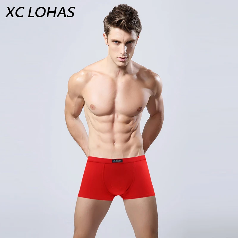 Мужские хлопковые трусы-боксеры Cueca однотонные мягкие для мужчин Дешевые трусы