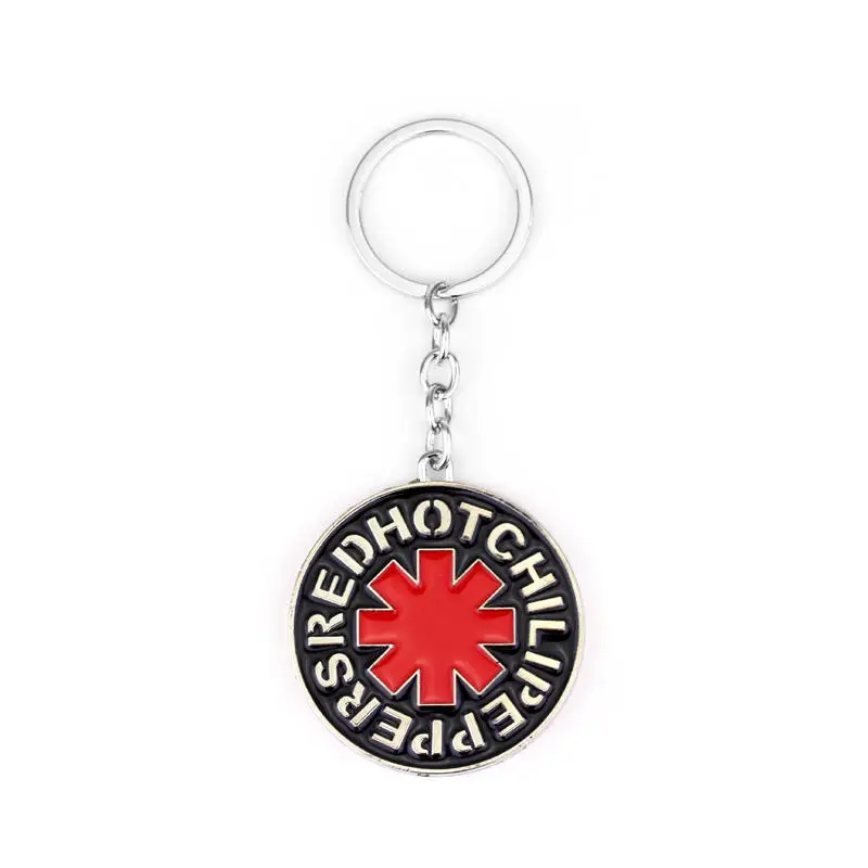 Рок музыка Группа брелок Горячая Red Hot Chili Peppers металлический с логотипом простой