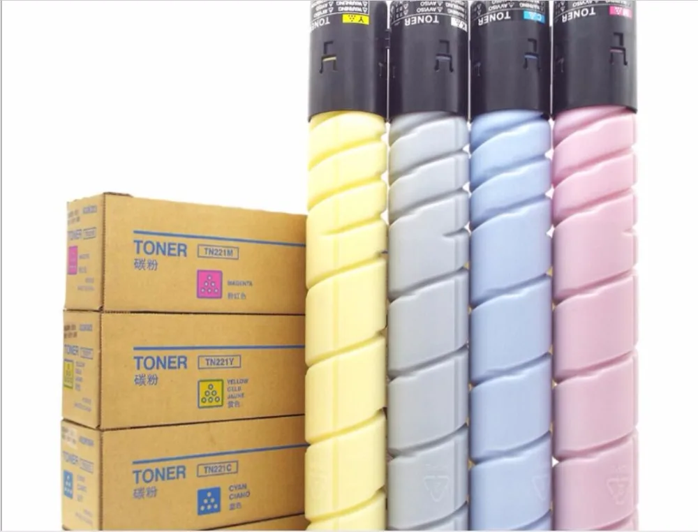 4 шт./компл. новый тонер-картридж TN221 для копировального принтера KONICA minolta Bizhub C227 C287
