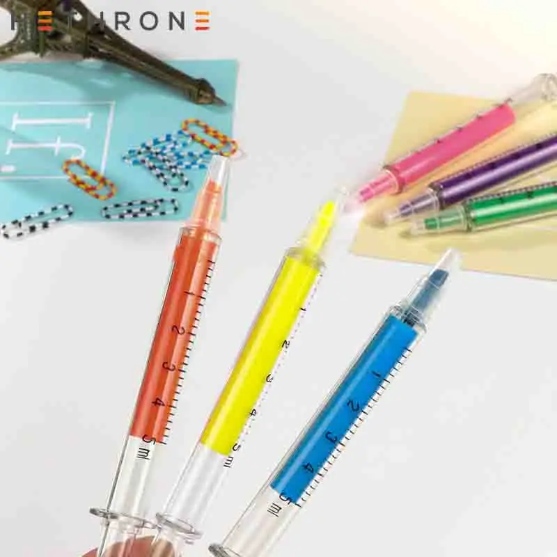 Hethrone 6 шт. Забавный шприц дизайн маркер для рисования акварельные Маркеры Ручка с креативным дизайном дети граффити подарок